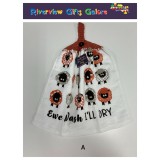 Crochet Top Hand Towel / Tea Towel - Ewe Wash I'll Dry Crochet Top Hand Towel / Tea Towel - Ewe Wash I'll Dry